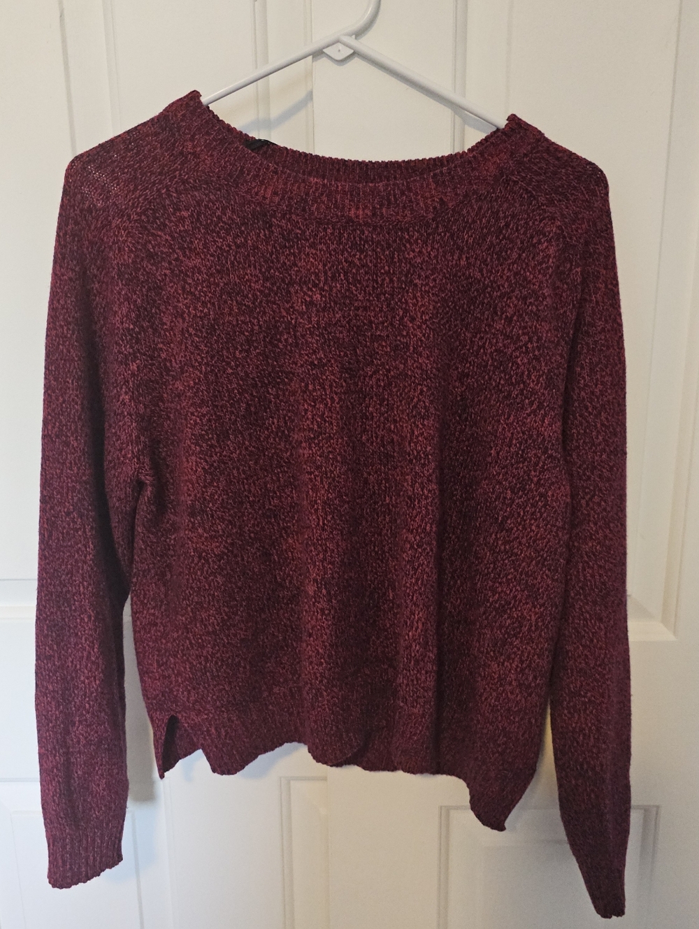 Divided Marled Burgundy Scoopneck Sweater
